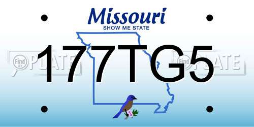177TG5 Missouri License Plate