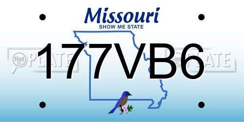 177VB6 Missouri License Plate