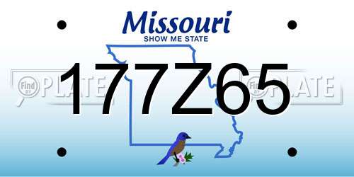 177Z65 Missouri License Plate