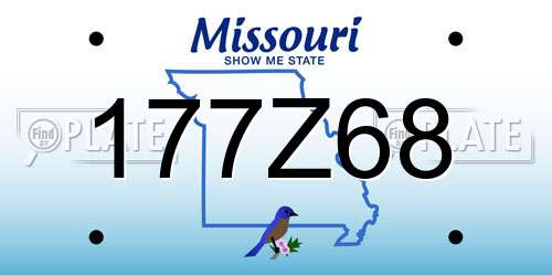 177Z68 Missouri License Plate
