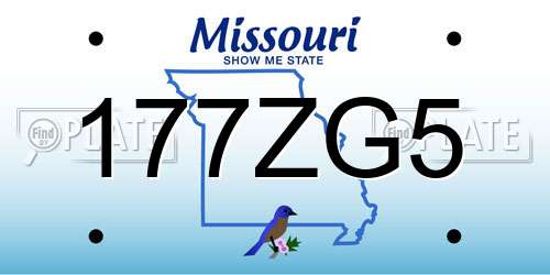 177ZG5 Missouri License Plate