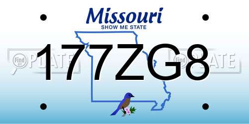 177ZG8 Missouri License Plate