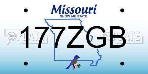 177ZGB Missouri License Plate
