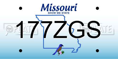 177ZGS Missouri License Plate