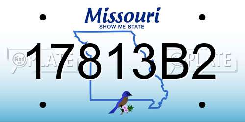 17813B2 Missouri License Plate