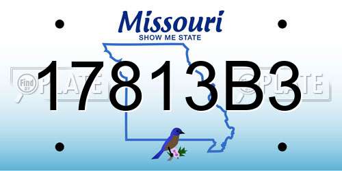 17813B3 Missouri License Plate
