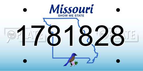 1781828 Missouri License Plate