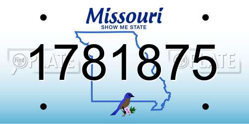 1781875 Missouri License Plate