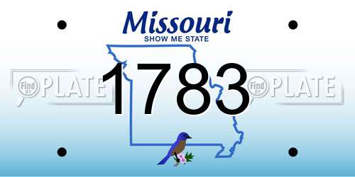1783 Missouri License Plate
