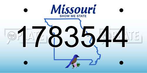 1783544 Missouri License Plate