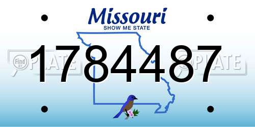 1784487 Missouri License Plate