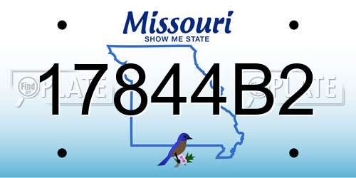 17844B2 Missouri License Plate