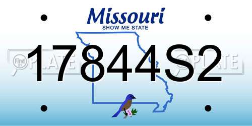 17844S2 Missouri License Plate