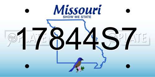 17844S7 Missouri License Plate