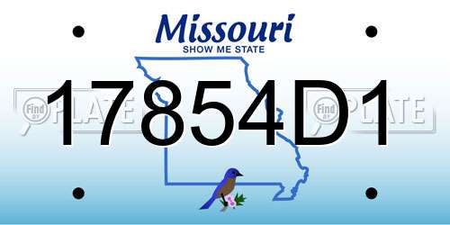 17854D1 Missouri License Plate