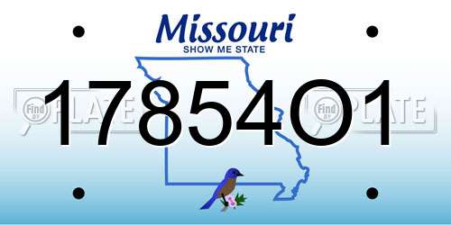 17854O1 Missouri License Plate
