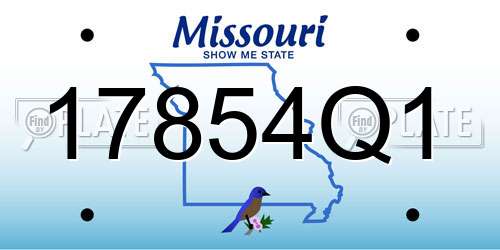 17854Q1 Missouri License Plate