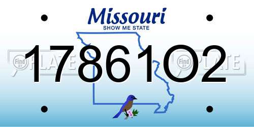 17861O2 Missouri License Plate
