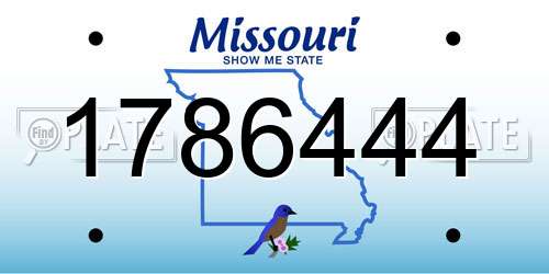 1786444 Missouri License Plate