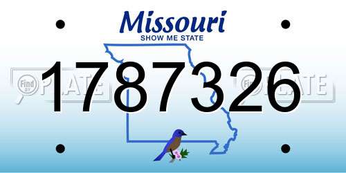 1787326 Missouri License Plate
