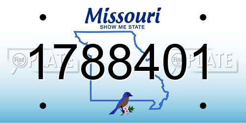 1788401 Missouri License Plate