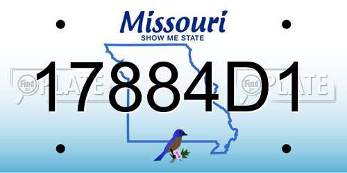 17884D1 Missouri License Plate