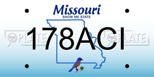 178ACI Missouri License Plate