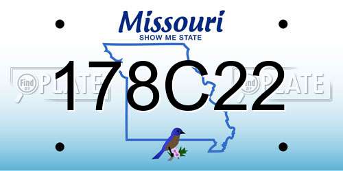 178C22 Missouri License Plate