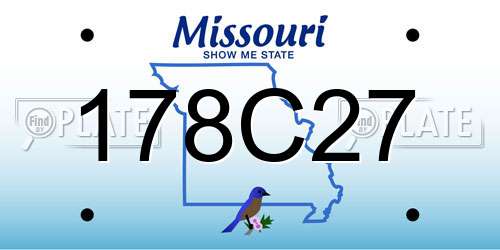 178C27 Missouri License Plate