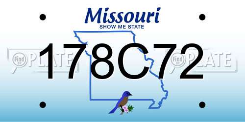 178C72 Missouri License Plate
