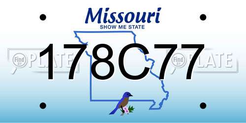 178C77 Missouri License Plate