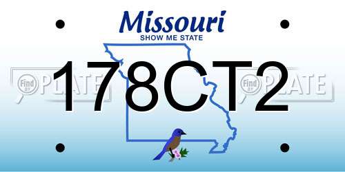 178CT2 Missouri License Plate