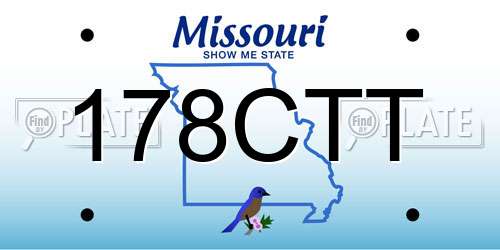 178CTT Missouri License Plate