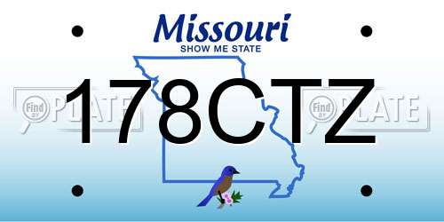 178CTZ Missouri License Plate
