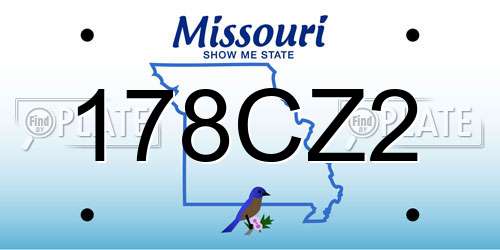 178CZ2 Missouri License Plate