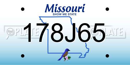 178J65 Missouri License Plate