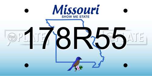 178R55 Missouri License Plate