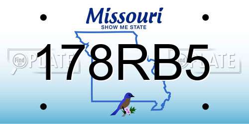178RB5 Missouri License Plate