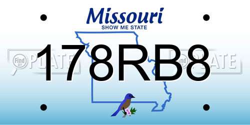 178RB8 Missouri License Plate