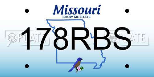 178RBS Missouri License Plate