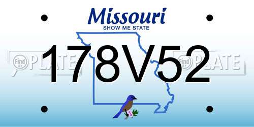 178V52 Missouri License Plate