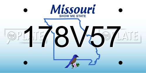 178V57 Missouri License Plate