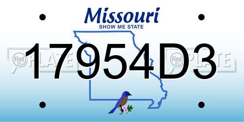 17954D3 Missouri License Plate
