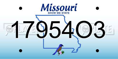 17954O3 Missouri License Plate