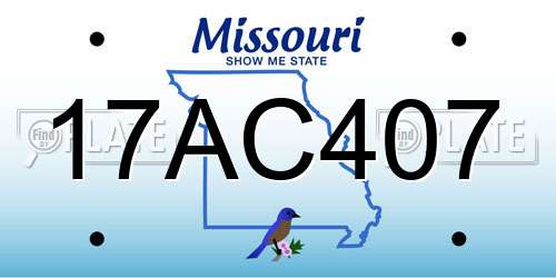 17AC407 Missouri License Plate