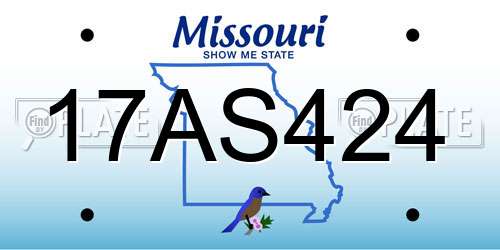 17AS424 Missouri License Plate