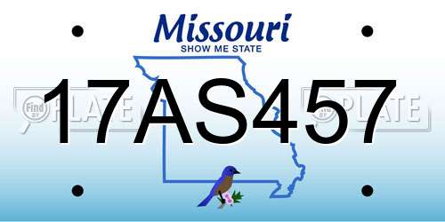 17AS457 Missouri License Plate