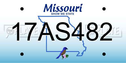 17AS482 Missouri License Plate