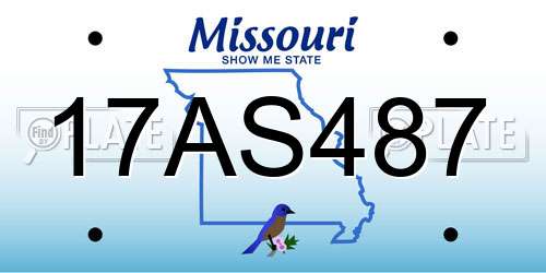 17AS487 Missouri License Plate