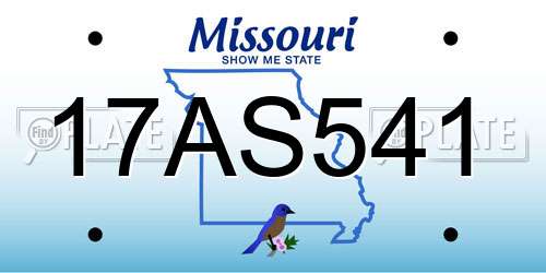 17AS541 Missouri License Plate